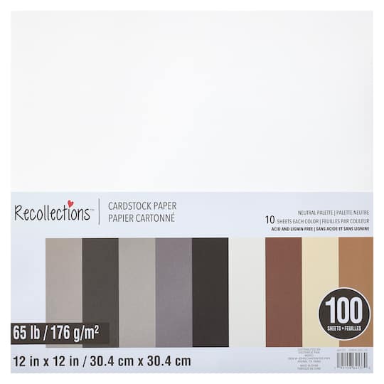 Neutral Palette 12&#x22; x 12&#x22; Cardstock Paper by Recollections&#x2122;, 100 Sheets